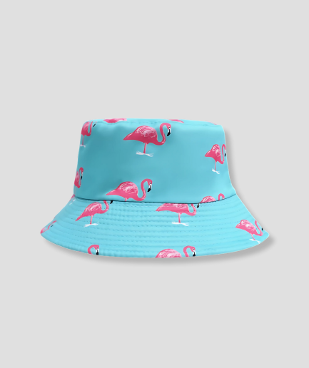 Sombrero de cubo con flamenco azul.png