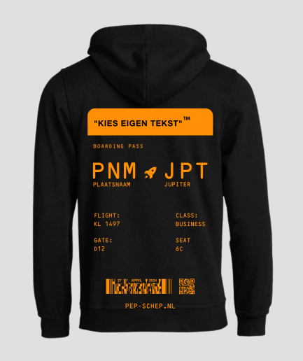 Boardingpass-naranja-sudadera-con-capucha-negra-kingsday.png