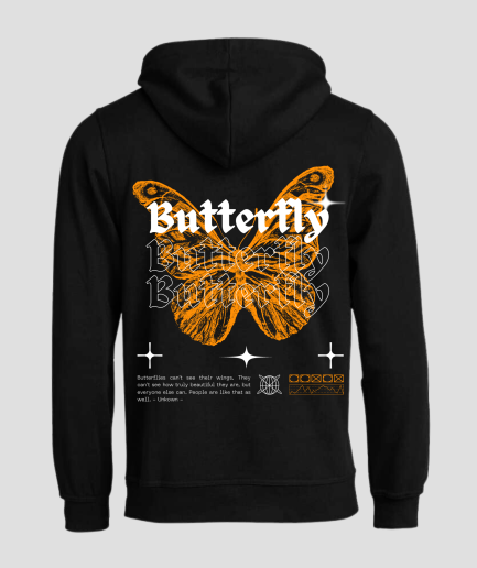 Sudadera con capucha Butterfly - naranja.png