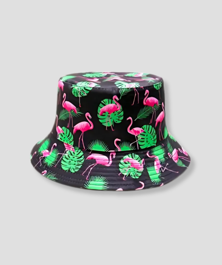 Sombrero de pescador con flamencos - rosa.png