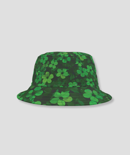 Sombrero de pescador verde con flores.png