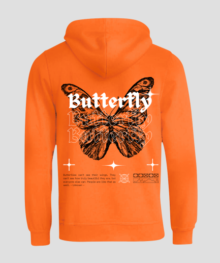 Sudadera con capucha «Orange Butterfly».png