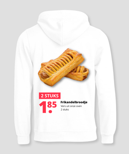 sudadera con capucha «bocadillo de frikandel.png»
