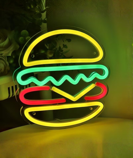 lámpara de neón Burger