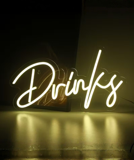 lámpara de neón para bebidas