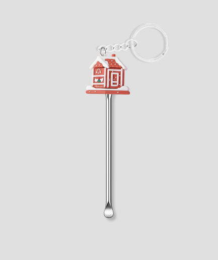 cuchara para tabaco con casita navideña