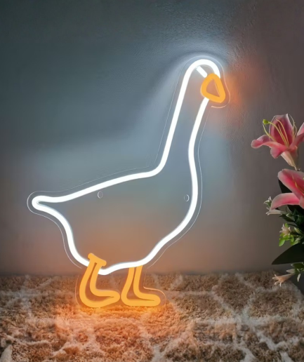 pato de luz de neón