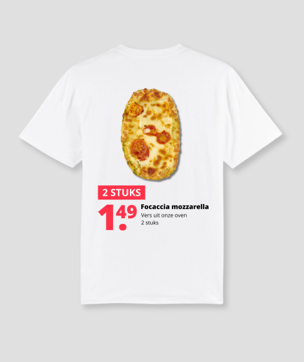 Camiseta con diseño de pan de focaccia