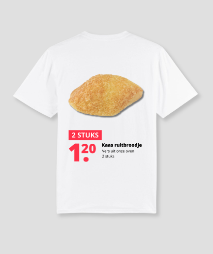 queso, panecillo cuadrado, camiseta