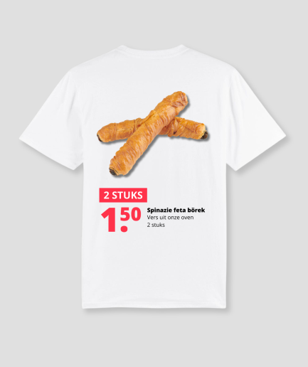 Camiseta de espinacas y queso feta