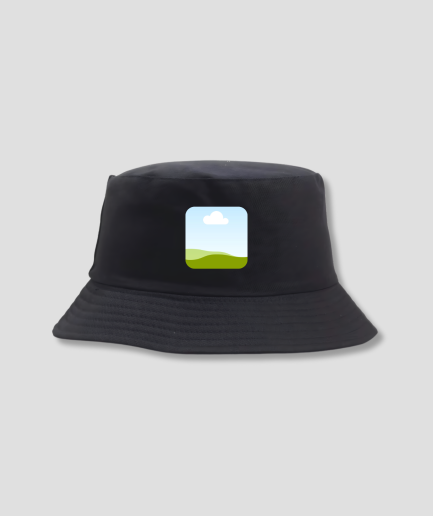 Sombrero de pescador negro con tu propia foto