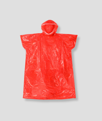 poncho impermeable rojo