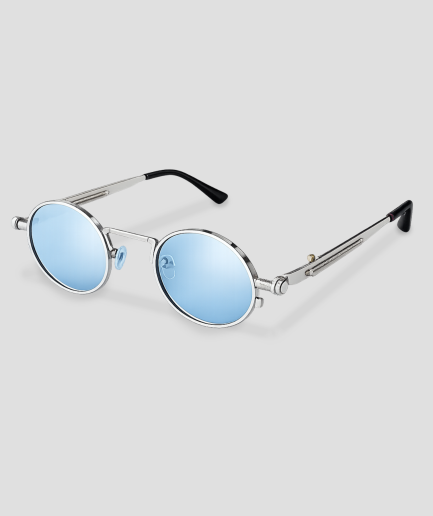 Gafas retro con cristales azules tintados
