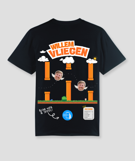 Camiseta de Willem con alas, negra