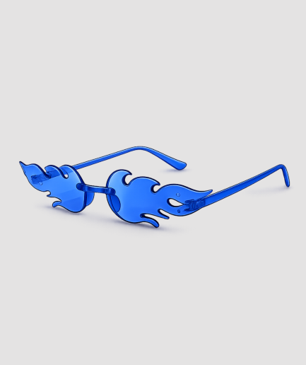 Gafas con lentes de llama azul