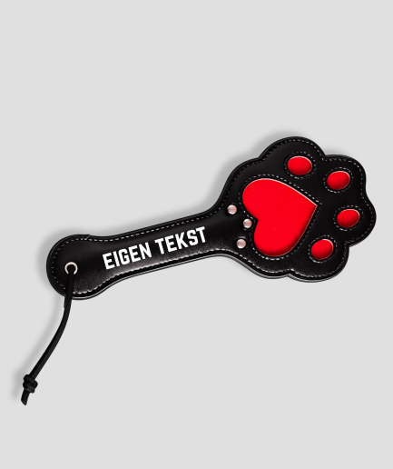 Spanking zweep met eigen tekst, model Doggyslap eigen tekst