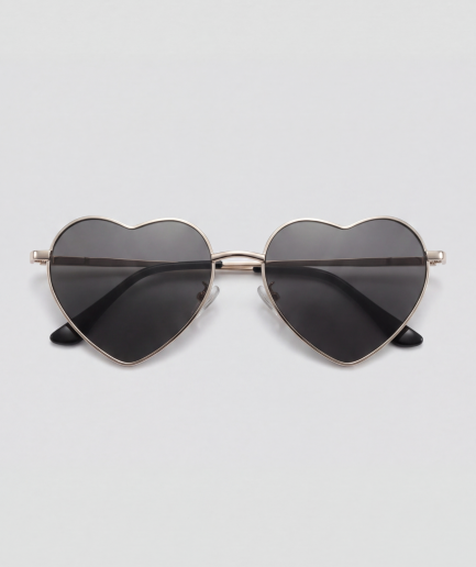 Black heart, bril met goud montuur en zwart glazen