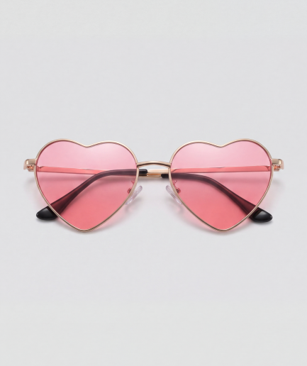 Gurl heart, bril met goud montuur en roze glazen