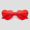 Hartjesbril, montuur rood, glas rood
