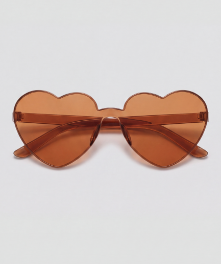 Hartjesbril, montuur bruin, glas bruin