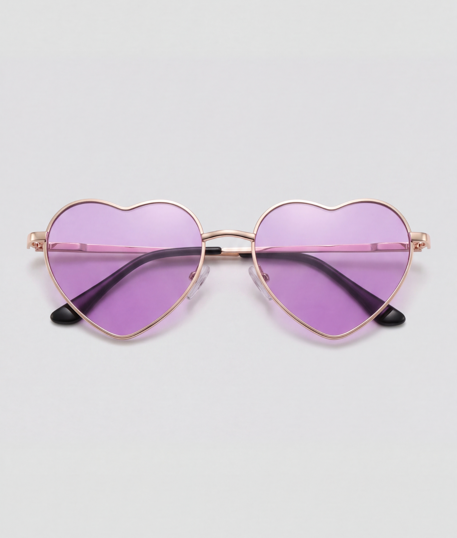 Purple heart, bril met goud montuur en paars glazen