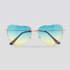 Sea breeze heart, montuur goud, glas blauw