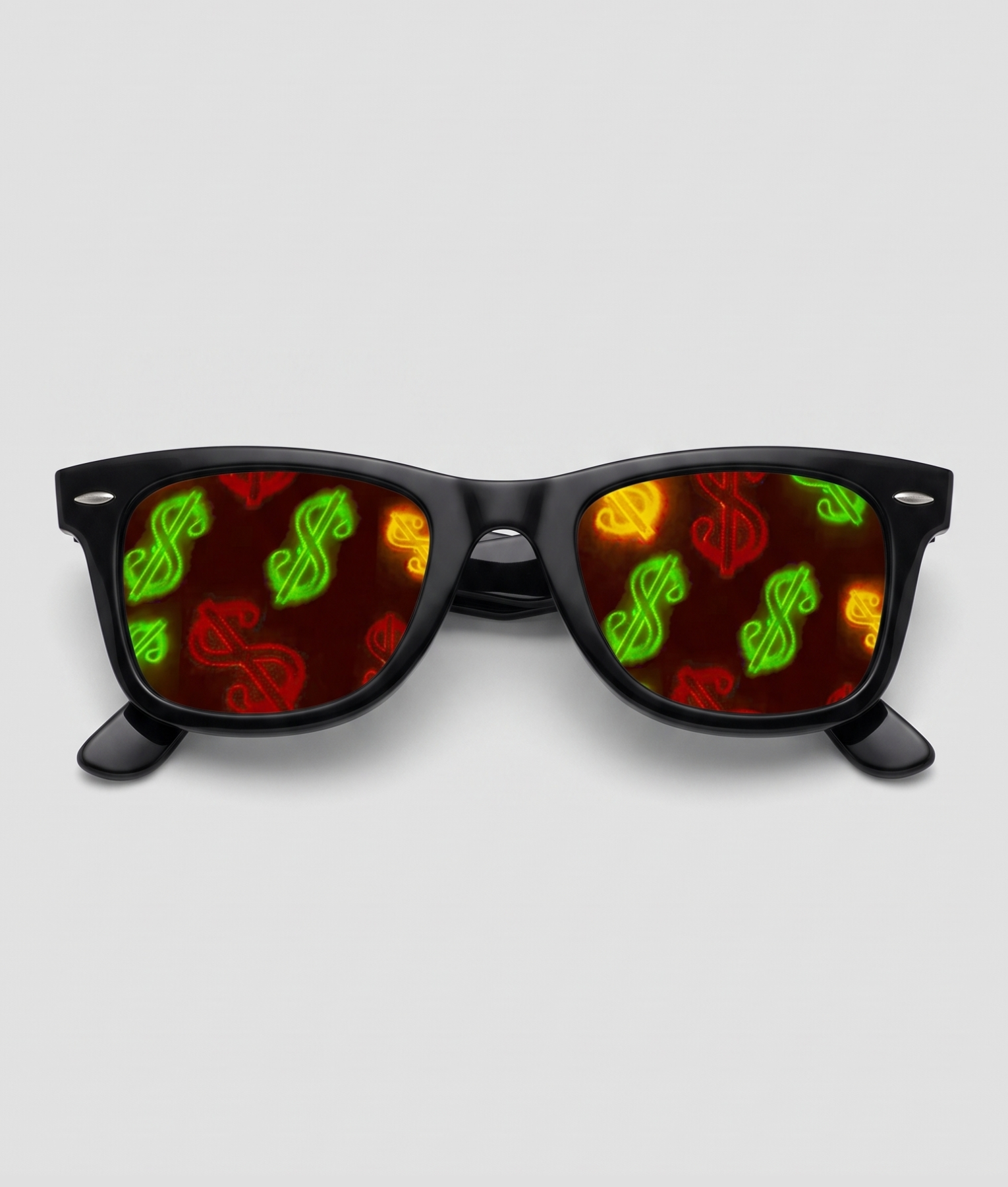 Spacebril dollars, montuur zwart, glas dollar effect