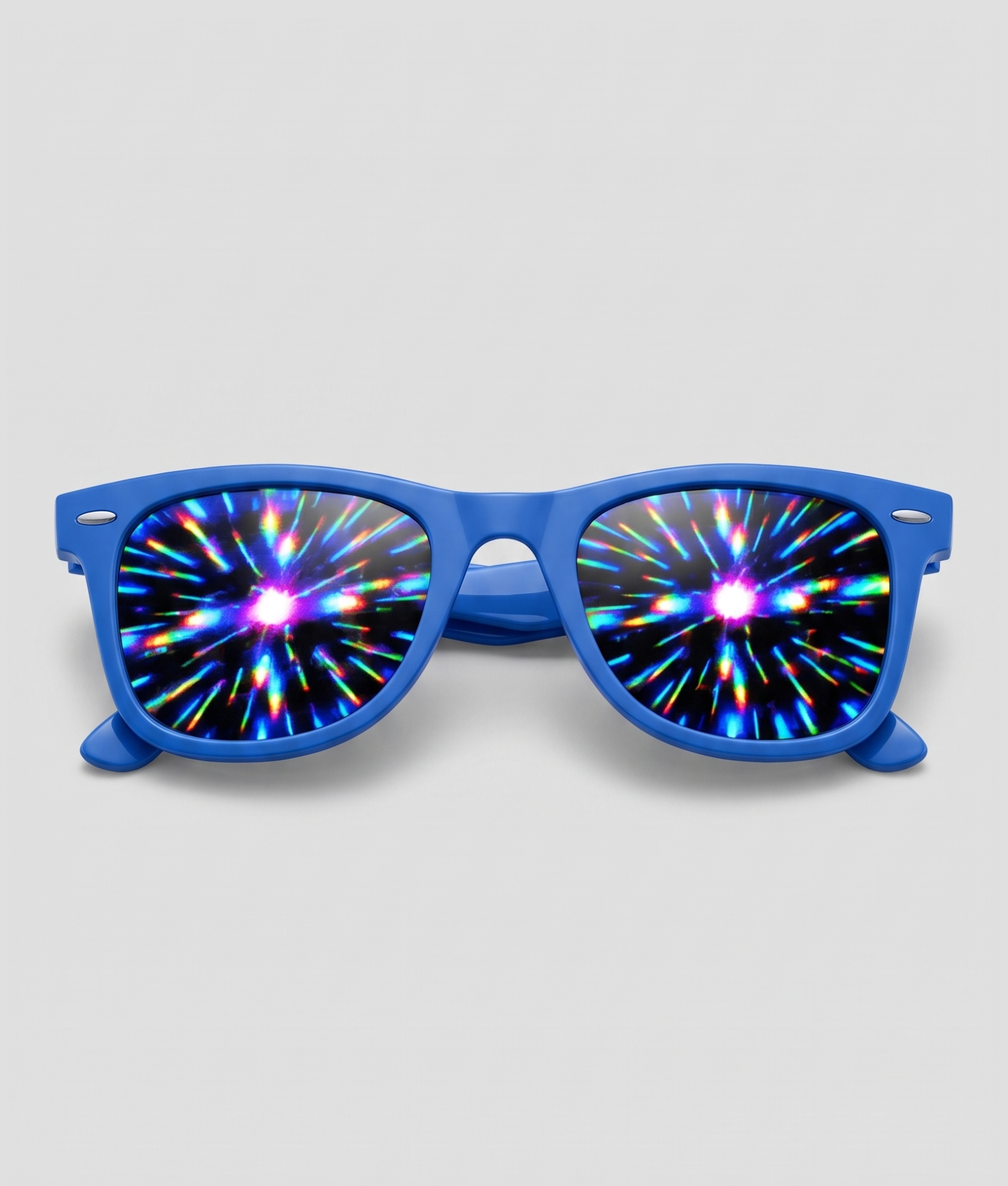 Spacebril firework, montuur blauw, glas firework effect