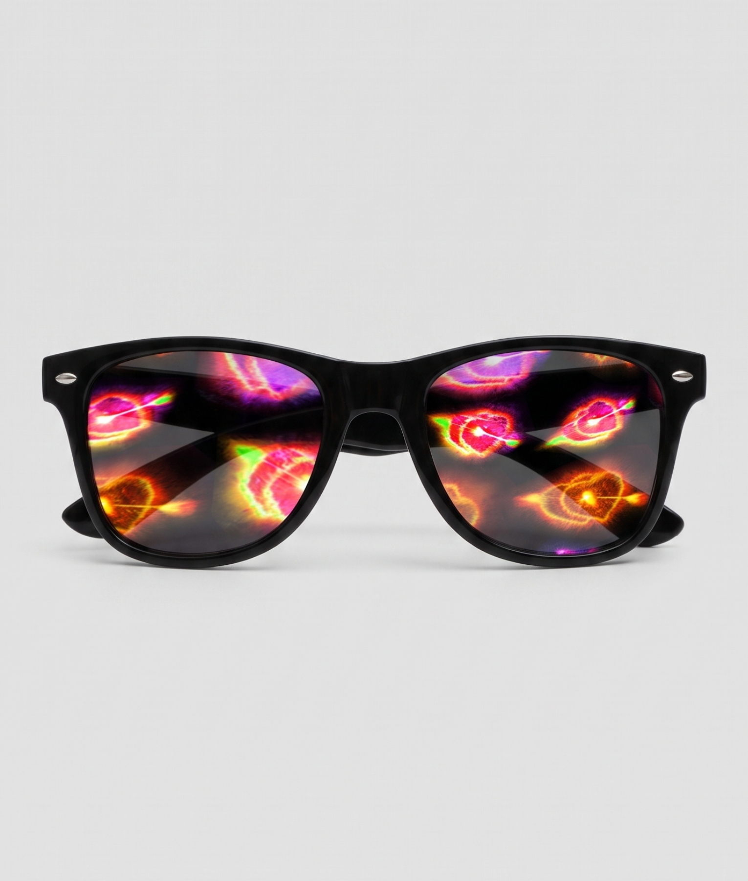 Spacebril hartjespijl, montuur zwart, glas hartjes effect