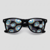 Spacebril schedel, montuur zwart, glas schedel effect