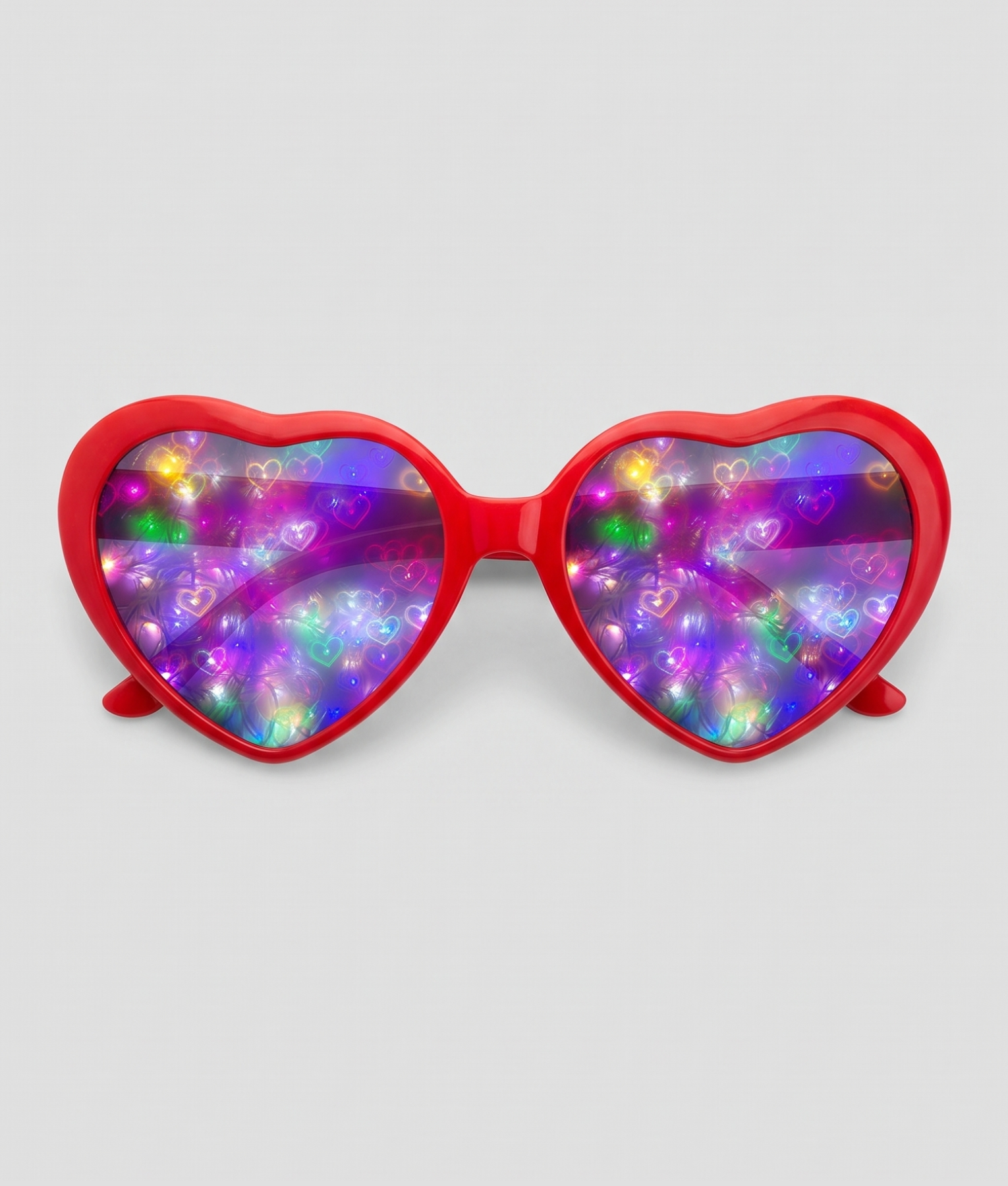 Spacy, montuur rood, glas hartjes effect