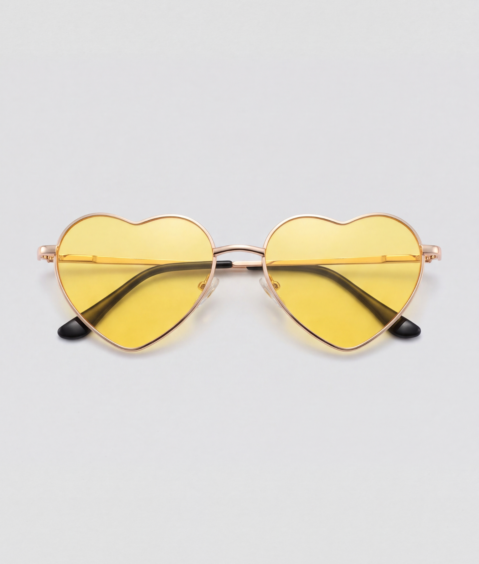 Yellow heart, bril met goud montuur en geel glazen