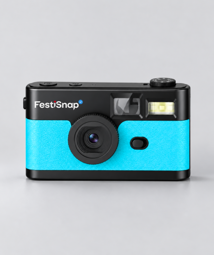 FestiSnap retro camera blauw