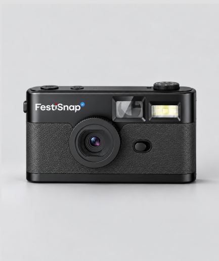 FestiSnap retro camera zwart