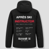 Chaqueta de invierno «Après Ski Instructor» negra, con los datos de Hemsedal (Noruega) en la parte trasera