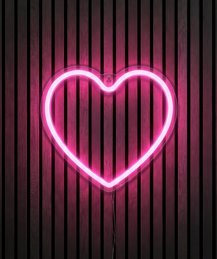 Corazón con iluminación de neón
